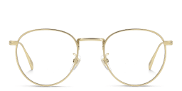 Shop DAVID BECKHAM Timeless Icons Panthos Eyeglasses in Matte Gold online.
