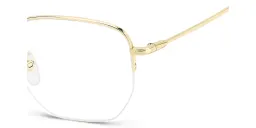 Shop DAVID BECKHAM Timeless Icons Half-Rim Irregular Eyeglasses in Gold online.