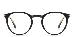 Shop DAVID BECKHAM Timeless Icons Panthos Eyeglasses in Black online.