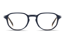Shop DAVID BECKHAM Timeless Icons Irregular Eyeglasses in Dark Blue online.