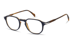 Shop DAVID BECKHAM Talisman Irregular Eyeglasses in Dark Blue online.