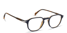 Shop DAVID BECKHAM Talisman Irregular Eyeglasses in Dark Blue online.