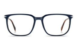 Shop DAVID BECKHAM Timeless Icons Rectangle Eyeglasses in Blue online.