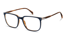 Shop DAVID BECKHAM Timeless Icons Rectangle Eyeglasses in Blue online.