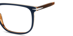 Shop DAVID BECKHAM Timeless Icons Rectangle Eyeglasses in Blue online.