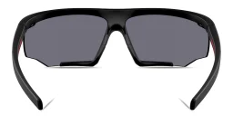 Shop Prada Linea Rossa Logo Half-Rim Wide Irregular Sunglasses in Black online.