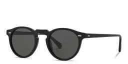 Shop OLIVER PEOPLES Gregory Peck Sun Unisex Panthos Sunglasses in Semi-Matte Black online.