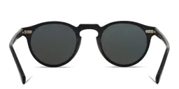 Shop OLIVER PEOPLES Gregory Peck Sun Unisex Panthos Sunglasses in Semi-Matte Black online.