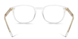 Shop GIORGIO ARMANI Logo Panthos Eyeglasses in Crystal online.
