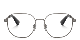 Shop BURBERRY Logo Irregular Eyeglasses in Dark Grey online.