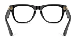 Shop BURBERRY Logo Square Eyeglasses in Black online.