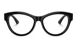 Shop BURBERRY TB Motif Round Eyeglasses in Black online.