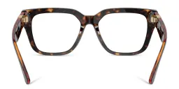 Shop BURBERRY TB Motif Square Eyeglasses in Dark Havana online.