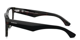 Shop BURBERRY Icon Check Square Eyeglasses in Top Black On Vintage Check online.