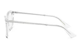 Shop Dolce & Gabbana Logo Rectangle Eyeglasses in Clear online.