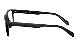 Shop Emporio Armani Logo Wide Rectangle Eyeglasses in Matte Black online.