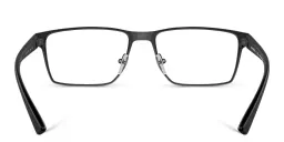 Shop Emporio Armani Logo Wide Rectangle Eyeglasses in Matte Black online.