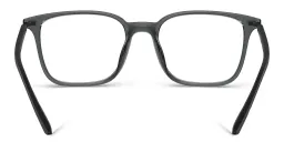 Shop Emporio Armani Logo Square Eyeglasses in Shiny Transparent Black online.