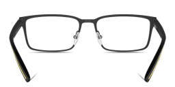 Shop SCUDERIA FERRARI Logo Wide Rectangle Eyeglasses in Black online.