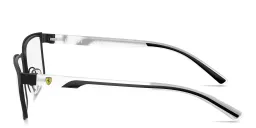 Shop SCUDERIA FERRARI Logo Wide Rectangle Eyeglasses in Matte Black online.