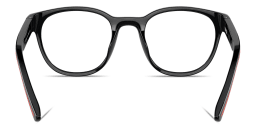 Shop SCUDERIA FERRARI Logo Panthos Eyeglasses in Black online.