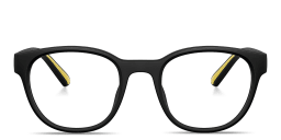 Shop SCUDERIA FERRARI Logo Panthos Eyeglasses in Rubber Black online.