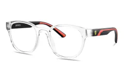 Shop SCUDERIA FERRARI Logo Panthos Eyeglasses in Crystal online.