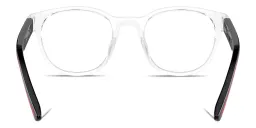 Shop SCUDERIA FERRARI Logo Panthos Eyeglasses in Crystal online.