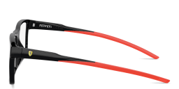 Shop SCUDERIA FERRARI Logo Wide Rectangle Eyeglasses in Black online.