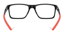 Shop SCUDERIA FERRARI Logo Wide Rectangle Eyeglasses in Black online.
