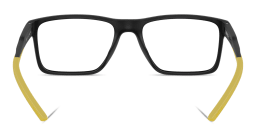 Shop SCUDERIA FERRARI Logo Wide Rectangle Eyeglasses in Rubber Black online.