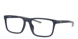 Shop SCUDERIA FERRARI Logo Square Eyeglasses in Blue online.