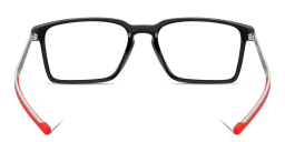 Shop SCUDERIA FERRARI Logo Wide Rectangle Eyeglasses in Black online.