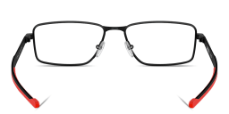 Shop SCUDERIA FERRARI Logo Wide Rectangle Eyeglasses in Black online.
