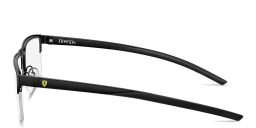 Shop SCUDERIA FERRARI Logo Half-Rim Wide Square Eyeglasses in Black online.