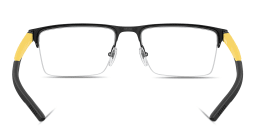 Shop SCUDERIA FERRARI Logo Half-Rim Wide Square Eyeglasses in Black Yellow online.