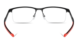 Shop SCUDERIA FERRARI Logo Half-Rim Wide Rectangle Eyeglasses in Black online.