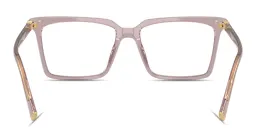 Shop MIU MIU Vertical Logo Square Eyeglasses in Transparent Purple online.