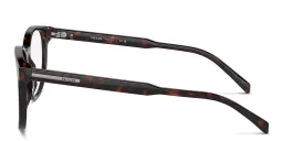Shop PRADA Logo Panthos Eyeglasses in Tortoise online.