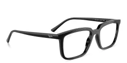 Shop Ray-Ban Alain Optics Unisex Rectangle Eyeglasses in Black online.
