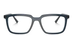 Shop Ray-Ban Alain Optics Unisex Rectangle Eyeglasses in Opal Dark Blue online.