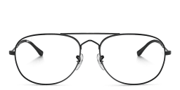Shop Ray-Ban Bain Bridge Optics Unisex Wide Pilot Eyeglasses in Black online.