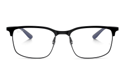 Shop Ray-Ban Optics Unisex Wide Square Eyeglasses in Black online.