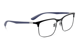 Shop Ray-Ban Optics Unisex Wide Square Eyeglasses in Black online.