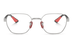 Shop Ray-Ban Optics Scuderia Ferrari Collection Unisex Irregular Eyeglasses in Silver online.