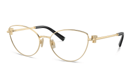 Shop TIFFANY T Motif Cat-Eye Eyeglasses in Pale Gold online.