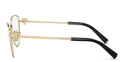 Shop TIFFANY T Motif Cat-Eye Eyeglasses in Pale Gold online.