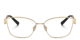 Shop TIFFANY T Motif Butterfly Eyeglasses in Pale Gold online.