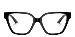 Shop VERSACE Medusa Irregular Eyeglasses in Black online.