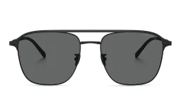Shop GIORGIO ARMANI Logo Square Sunglasses in Matte Black online.